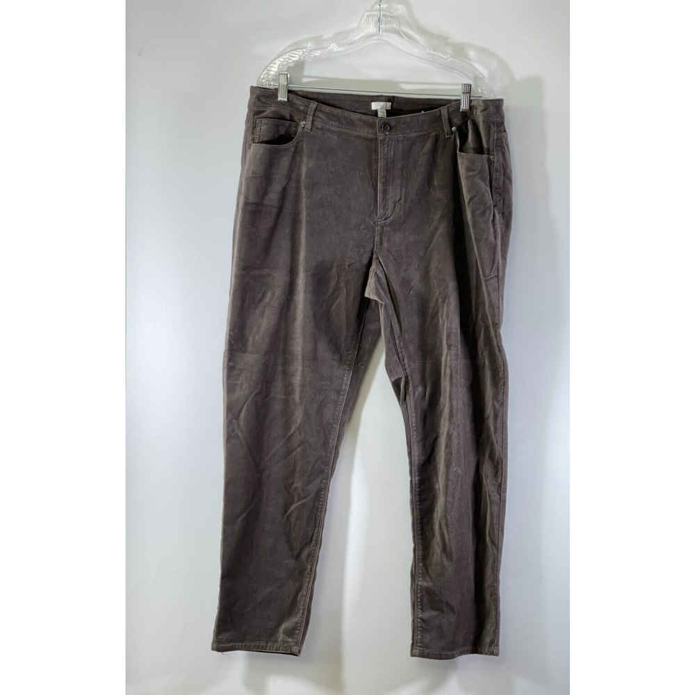 J Jill Pants Size 18 Velour Velveteen Mocha 5 Pocket Construction New‎ With Tags